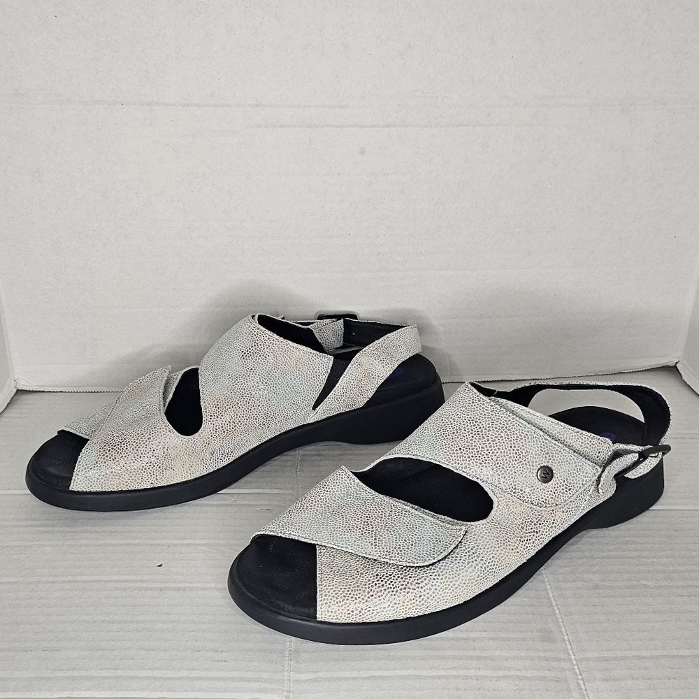Womens Wolky Nimes Mint Green Leather Slingback Sandal Open Toe Size 43 - Picture 2 of 15